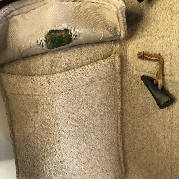 Brooks Brothers Vintage Wool Plaid Interior Long Trench Winter Coat Jacket Tan - Picture 15 of 16